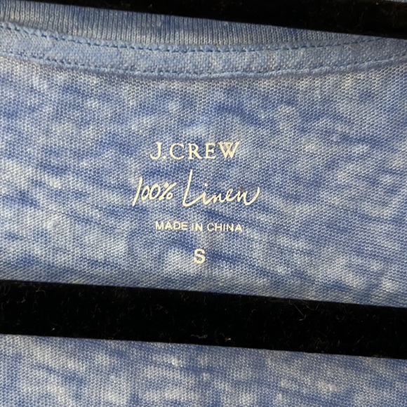 J. Crew blue 100% linen v neck t-shirt size small NWOT - Picture 4 of 7